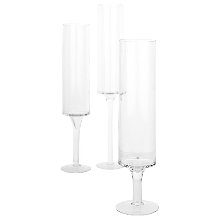 Red Barrel Studio® Modern Skinny Pedestal Candle Holders, Slim Floating Candle Holders Long